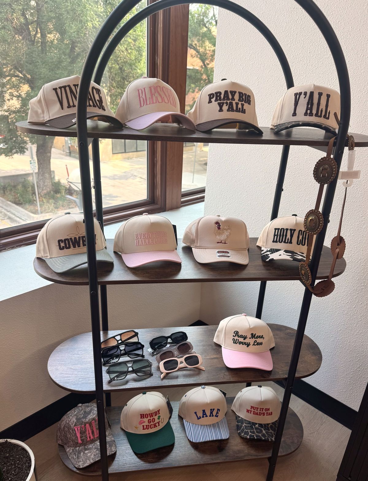Mane Haven Boutique hats and apparel inside the Bismarck salon